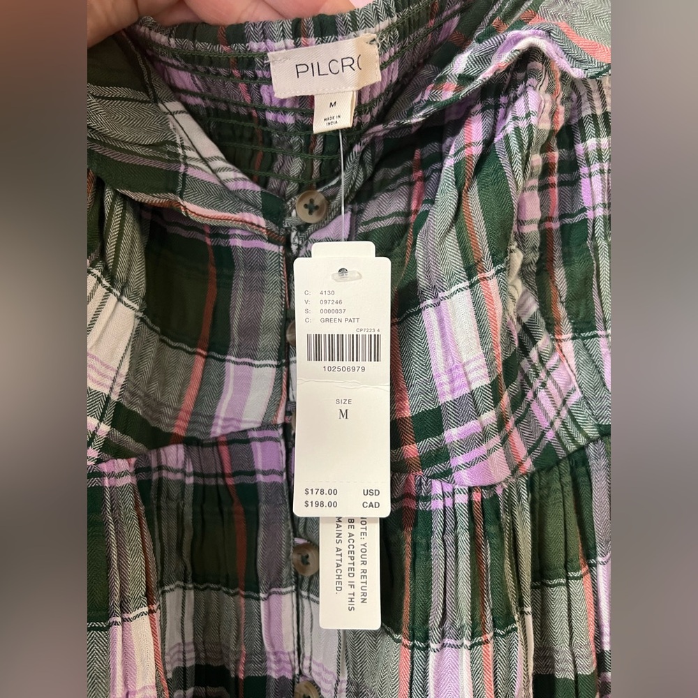 ✨Anthropologie Pilcro✨ Flutter Sleeve Tiered Dress - Picture 6 of 14